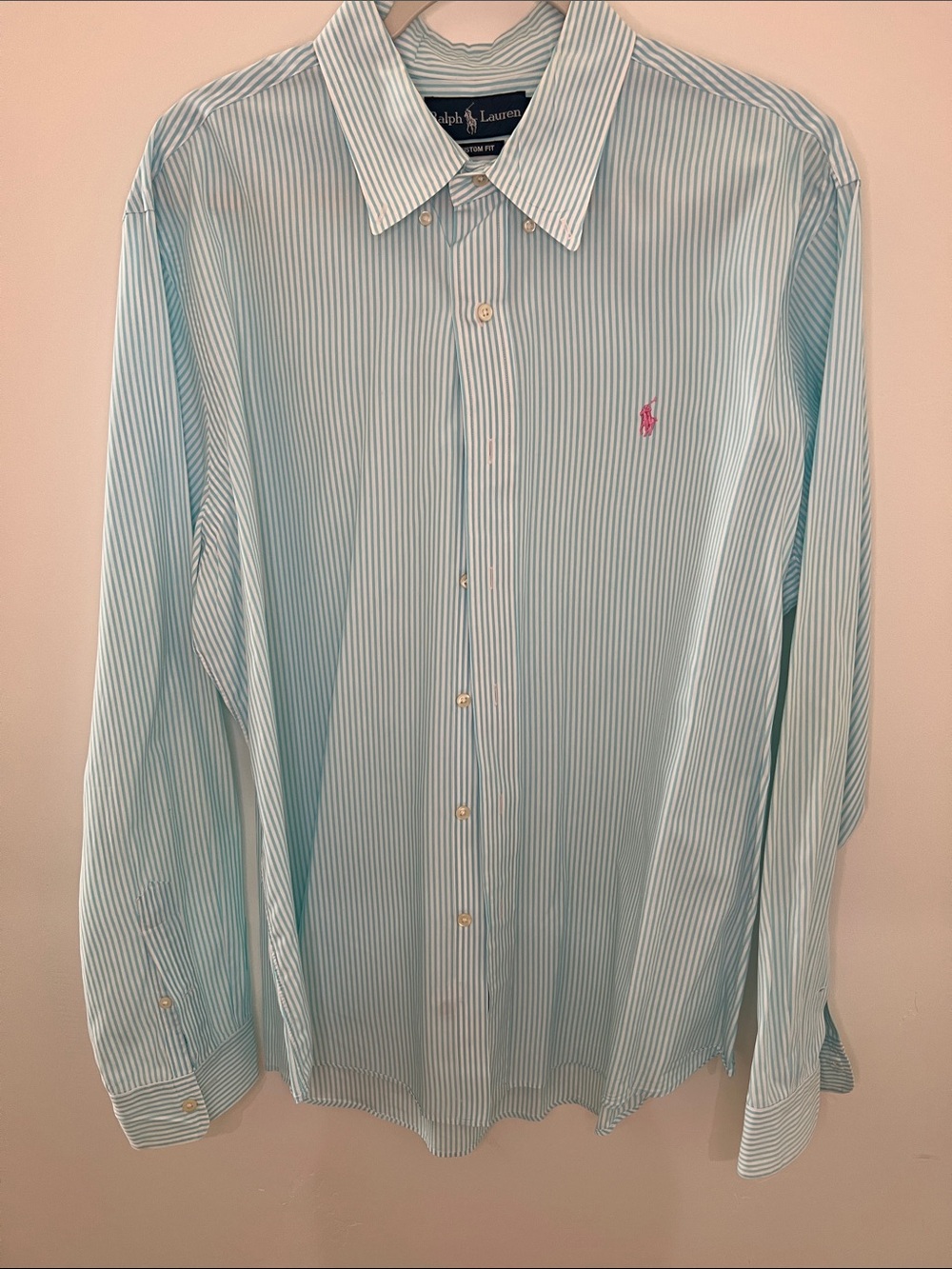 Ralph Lauren Blue & White Striped Dress Shirt